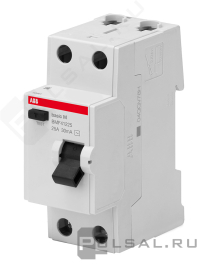 Выключатель дифференциального тока basic M, 2 полюса, 25А,  тип - AC, 100 мАBMF42225, ABB - PULSAL.RU