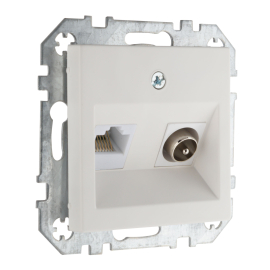 Розетка одиночная TV+RJ45
Epsilon,  Retro Liregus,  телевизионная (TV),  одинарная,   цвет - белый матовый,  пластмасса,  ITVKL-1-01.R/WWM,  LIREGUS
 - PULSAL.RU