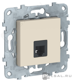 Розетка телефонная RJ11
Unica New Pure,  Unica New Studio,  одинарная,   цвет - бежевый,  пластмасса,  NU549244,  Schneider Electric
 - PULSAL.RU