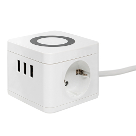 Удлинитель "Куб" - 2 розетки, 3хUSB-А (с ночником),   длинна провода - 1,3 мм.,  USB зарядка,   цвет -  белый,  UBA-CUB-3-WC,  EKF - PULSAL.RU Удлинитель "Куб" - 2 розетки, 3хUSB-А (с ночником),   длинна провода - 1,3 мм.,  USB зарядка,   цвет -  белый,  UBA-CUB-3-WC,  EKF - PULSAL.RU