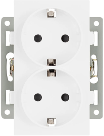 Розетка
PRESTO,  GLARE,  VERSA,  со шторками,  с заземлением,  двойная,  винтовые клеммы,   цвет - белый,  пластмасса,  043764 ARL,  043764,  Аrlight
 - PULSAL.RU