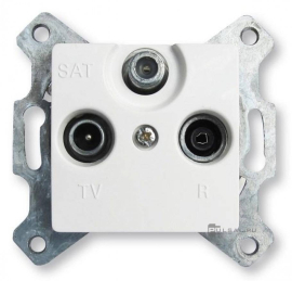 Розетка одиночная
Cariva,  телевизионная (TV),  спутниковая (SAT),  радио (R),  тройная,   цвет - белый,  пластмасса,  773635,  7 736 35,  Legrand
 - PULSAL.RU