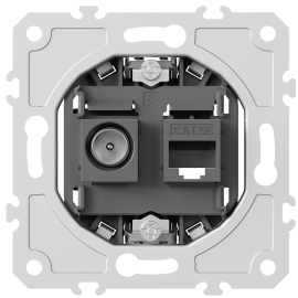 Механизм розетки TV c RJ45 cat5e
A07 NATURAL,  A07,  A07 WAVE,  S08,  телевизионная (TV),  одинарная,  DB36100,  Donel
 - PULSAL.RU