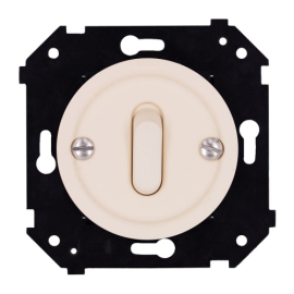 Выключатель
Шедель Бриз,  одноклавишный,  без подсветки,   цвет - песочное золото матовый,  пластмасса,  B3-220-24M,  Bironi
 - PULSAL.RU