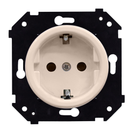 Розетка
Шедель Бриз,  без шторок,  с заземлением,  одинарная,  винтовые клеммы,   цвет - песочное золото матовый,  пластмасса,  B3-101-24M,  Bironi
 - PULSAL.RU