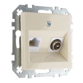 Розетка одиночная TV+RJ45
Epsilon,  Retro Liregus,  телевизионная (TV),  одинарная,   цвет - слоновая кость,  пластмасса,  ITVKL-1-01.E/S,  28-073,  LIREGUS
 - PULSAL.RU