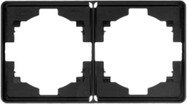 Рамка Round 
Miele Round,  2 поста,   цвет - оникс,  горизонтальная,  пластмасса,  KR-78-0752-3,  Kranz
 - PULSAL.RU