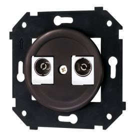 Розетка оконечная
Шедель Бриз,  телевизионная (TV),  двойная,   цвет - коричневый,  пластмасса,  B3-306-22,  Bironi
 - PULSAL.RU