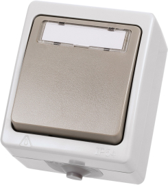 Кнопка 6А с полем для надписи
Вуокса,  одноклавишный,   цвет - серый,  пластмасса,  IP 54,  SQ1803-0006,  TDM
 - PULSAL.RU