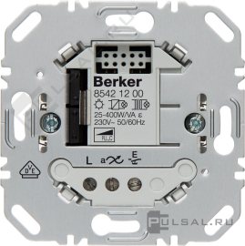 Механизм универсального светорегулятора (диммер) 25-400 Вт, для LED 5-70 Вт
R.1,  R.3,  R.8,  K.1,  K.5,  Q.1,  Q.3,  Q.7,  S.1,  B.3,  B.7,  клавишный,  с возможностью управления с 2-х мест,  лампы накаливания и галогенные 220В (R),  лампы с индукционным (обмоточным) трансформ.(L),  лампы с электронным (емкостным) трансформ.(C),  диммируемые лампы LED 220В (LEDi тип L),  диммируемые лампы LED 220В (LEDi тип C),  85421200,  8542 12 00,  Berker
 - PULSAL.RU