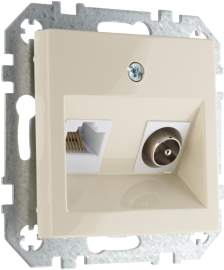 Розетка одиночная TV+RJ45
BAROCCO,  CLASSIC,  телевизионная (TV),  одинарная,   цвет - слоновая кость,  пластмасса,  1010201082 LAVERO,  1010201082,  LAVERO
 - PULSAL.RU