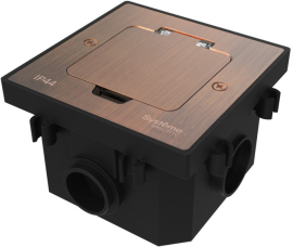 Лючок MultiDesk с монтажной коробкой для бетонных полов (без розеток)
MultiDesk,  W45,  напольная,  1 пост,   цвет - медь,  металл,  IP 44,  MDK20202CC,  Systeme Electric
 - PULSAL.RU