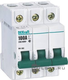Выключатель нагрузки (рубильник) ВН-103, 3 полюса, 100А, 17063DEK, Dekraft - PULSAL.RU Выключатель нагрузки (рубильник) ВН-103, 3 полюса, 100А, 17063DEK, Dekraft - PULSAL.RU