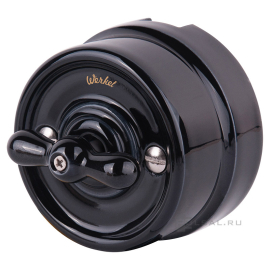 Переключатель поворотный
Retro,   цвет - черный,  фарфор / керамика,  W5612008,  a051454,  Werkel
 - PULSAL.RU