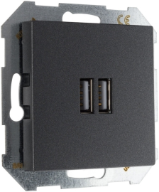 Розетка USB type-A+А, 3,4А
BAROCCO,  CLASSIC,  USB type-A 5V,  двойная,   цвет - антрацит,  пластмасса,  1012300302 LAVERO,  1012300302,  LAVERO
 - PULSAL.RU