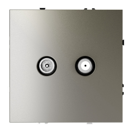 Розетка TV-SAT
S70,  телевизионная (TV),  спутниковая (SAT),  двойная,   цвет - шелк,  пластмасса,  VLS060404,  Voltum
 - PULSAL.RU