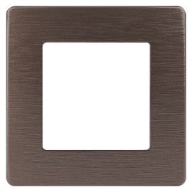 Рамка Сатин
Эра 12,  1 пост,   цвет - бронза сатин,  вертикальная,  горизонтальная,  пластмасса,  Б0052506,  12-5101-13,  ЭРА
 - PULSAL.RU