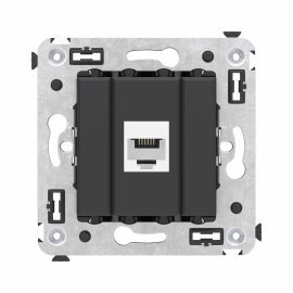 Розетка телефонная
Avanti,  одинарная,   цвет - черный матовый,  пластмасса,  4412613DKC,  DKC_4412613,  DKC
 - PULSAL.RU